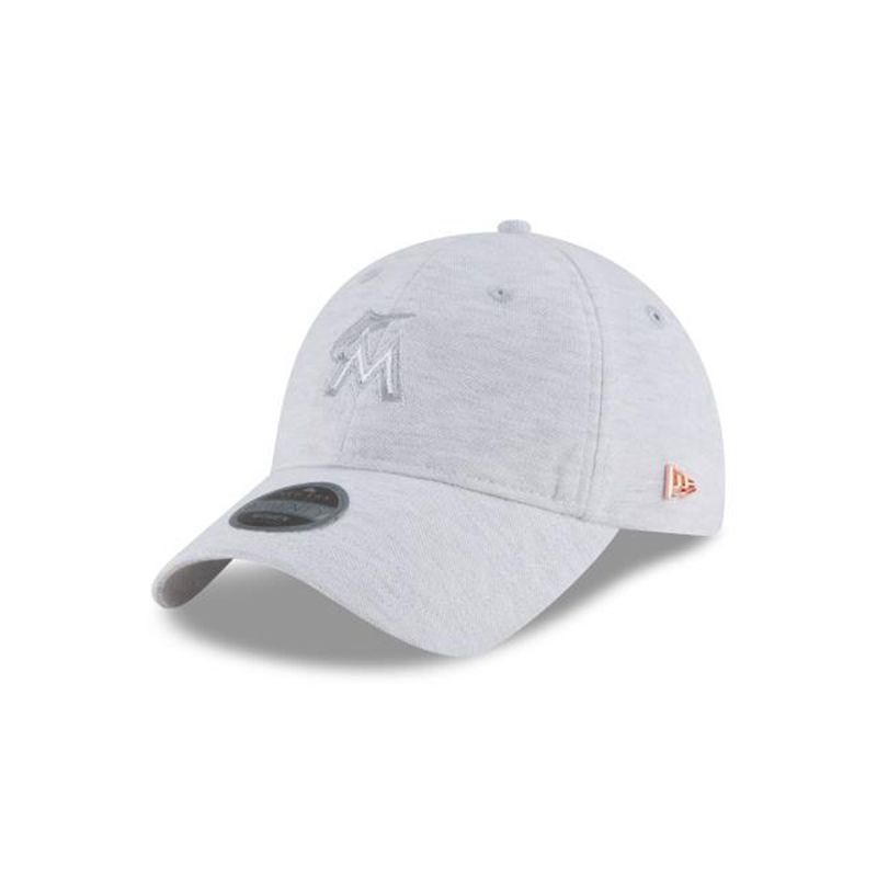 MLB Miami Marlins Womens Micro Stitch 9Twenty Adjustable (DIG3036) - Grey New Era Caps